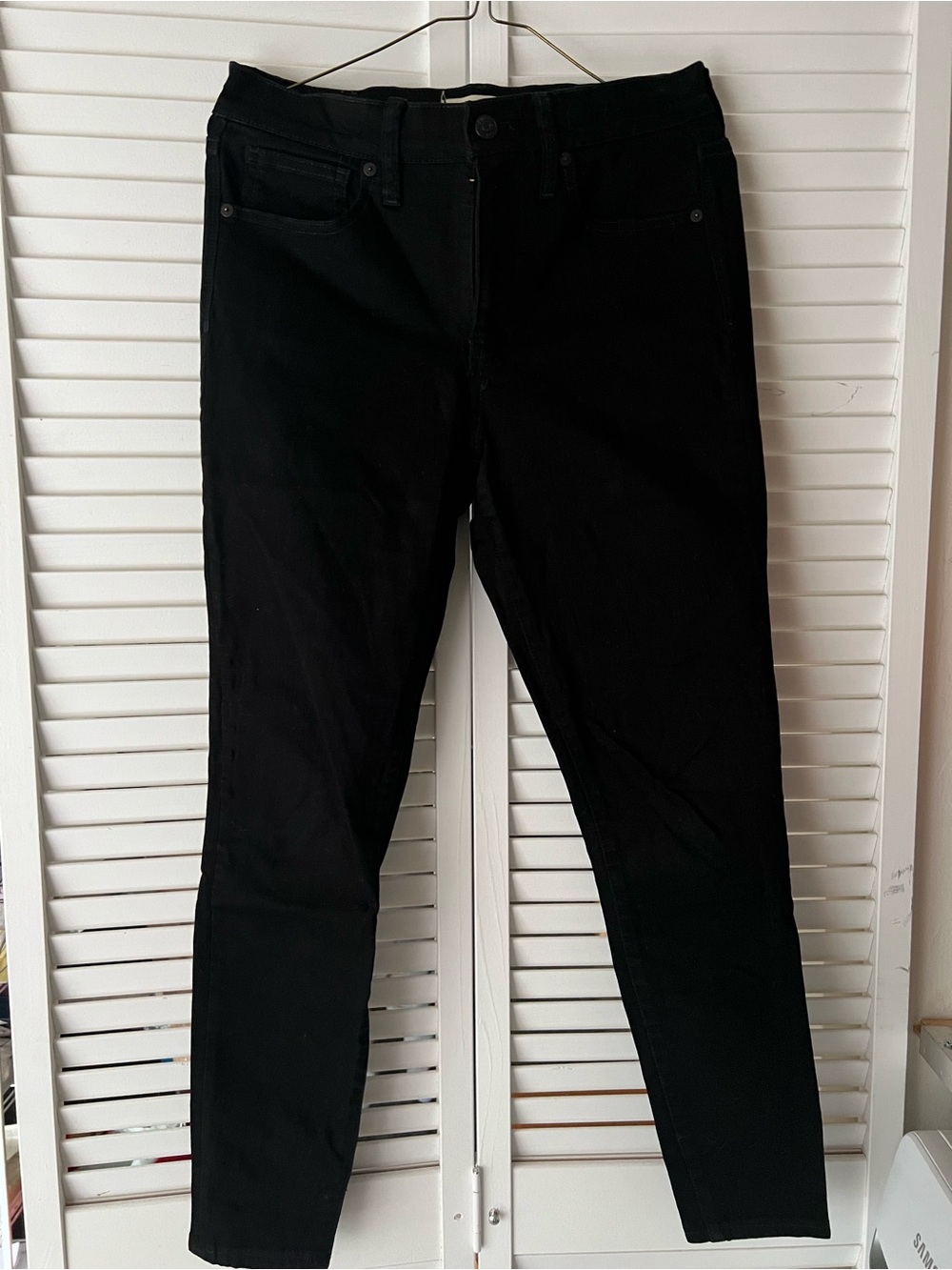Madewell Womens High Rise Skinny Black Denim Jeans Size 28
